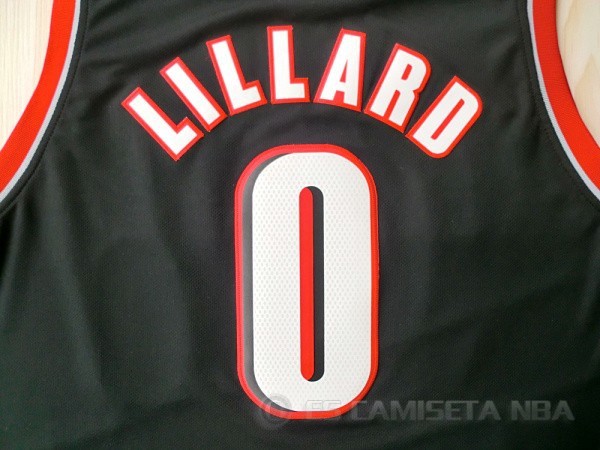 Camiseta Lillard #0 Portland Trail Blazers Negro - Haga un click en la imagen para cerrar